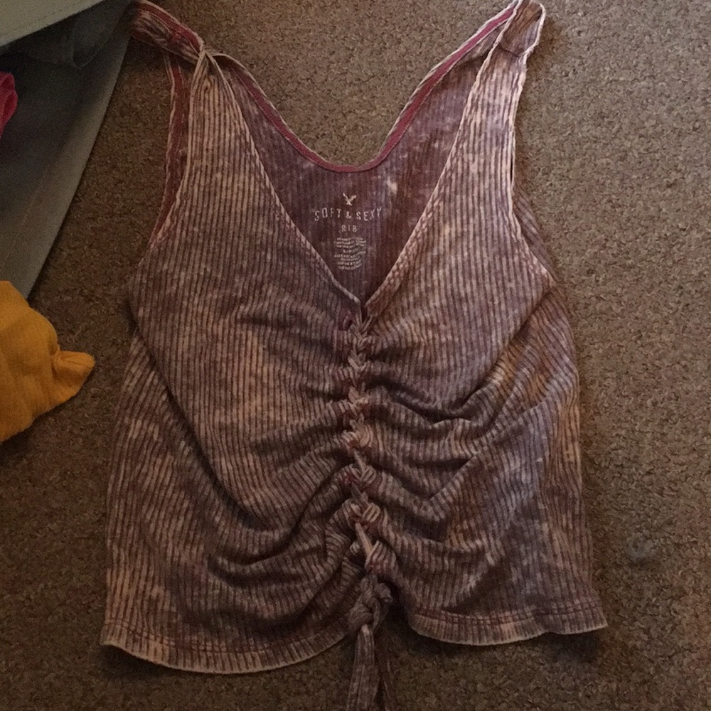 Tank top purple velvet crop top